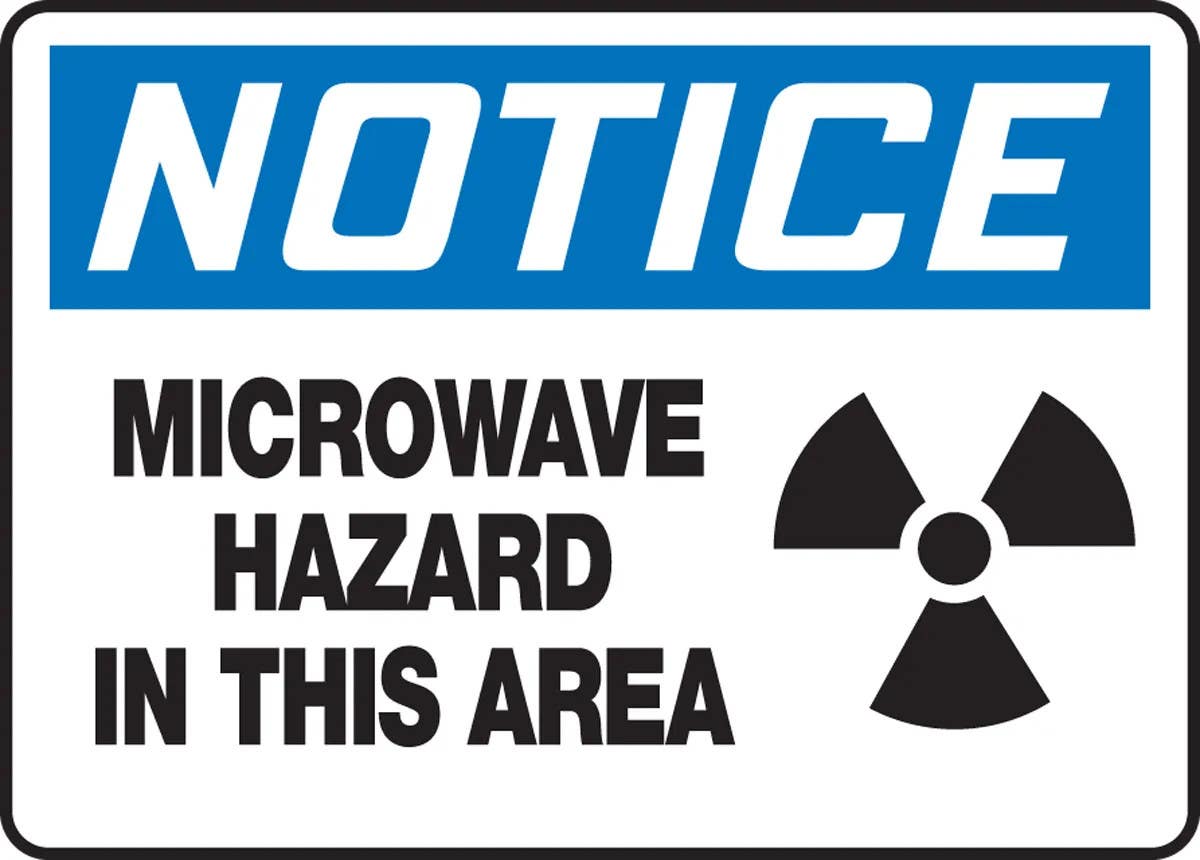 AccuformNMC MRAD808 OSHA Notice Safety Sign, Microwave Hazard In This Area, 10" H x 14" W