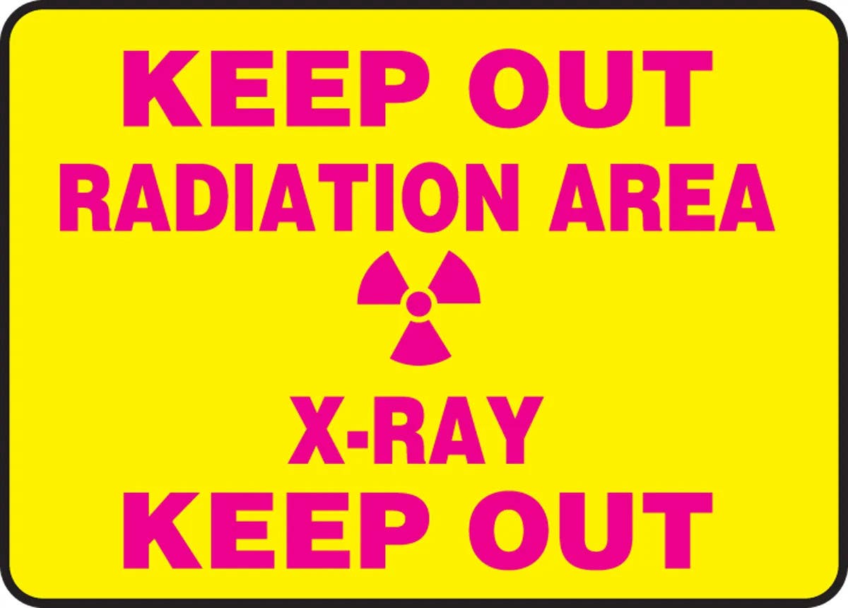 AccuformNMC MRAD919 Keep Out Safety Sign, Radiation Area, X-Ray, Keep Out, 10" H x 14" W