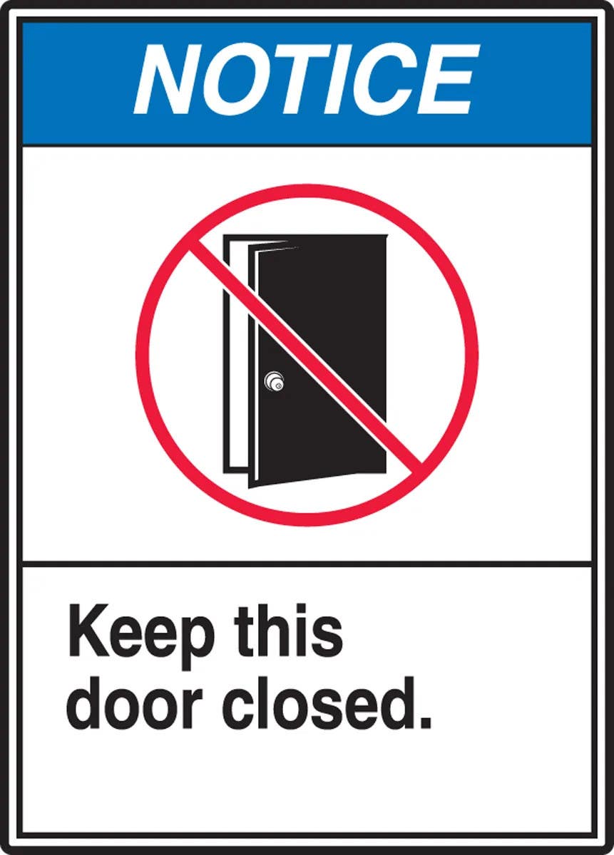 AccuformNMC MRBR80 ANSI Notice Safety Sign, Keep This Door Closed