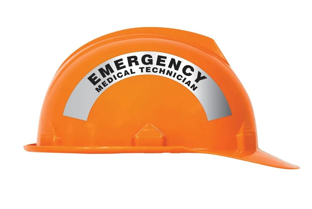 AccuformNMC MRBWRV05RFV Emergency Response Reflective Helmet Sticker, Emergency Medical Technician, Reflective Sheet