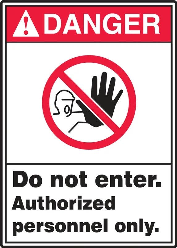 AccuformNMC MRDM110 ANSI Danger Safety Sign, Do Not Enter, Authorized Personnel Only, 14" H x 10" W