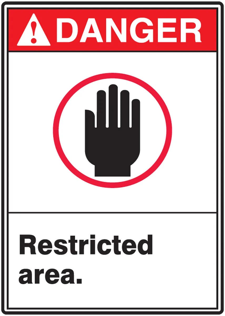 AccuformNMC MRDM252 ANSI Danger Safety Sign, Restricted Area, 14" H x 10" W