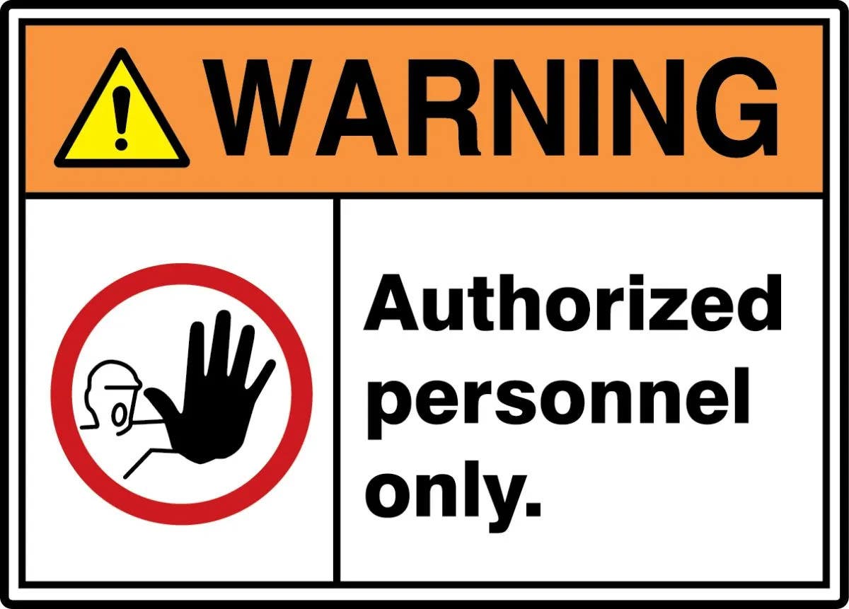 AccuformNMC MRDM30 ANSI ISO Warning Safety Sign, Authorized Personnel Only