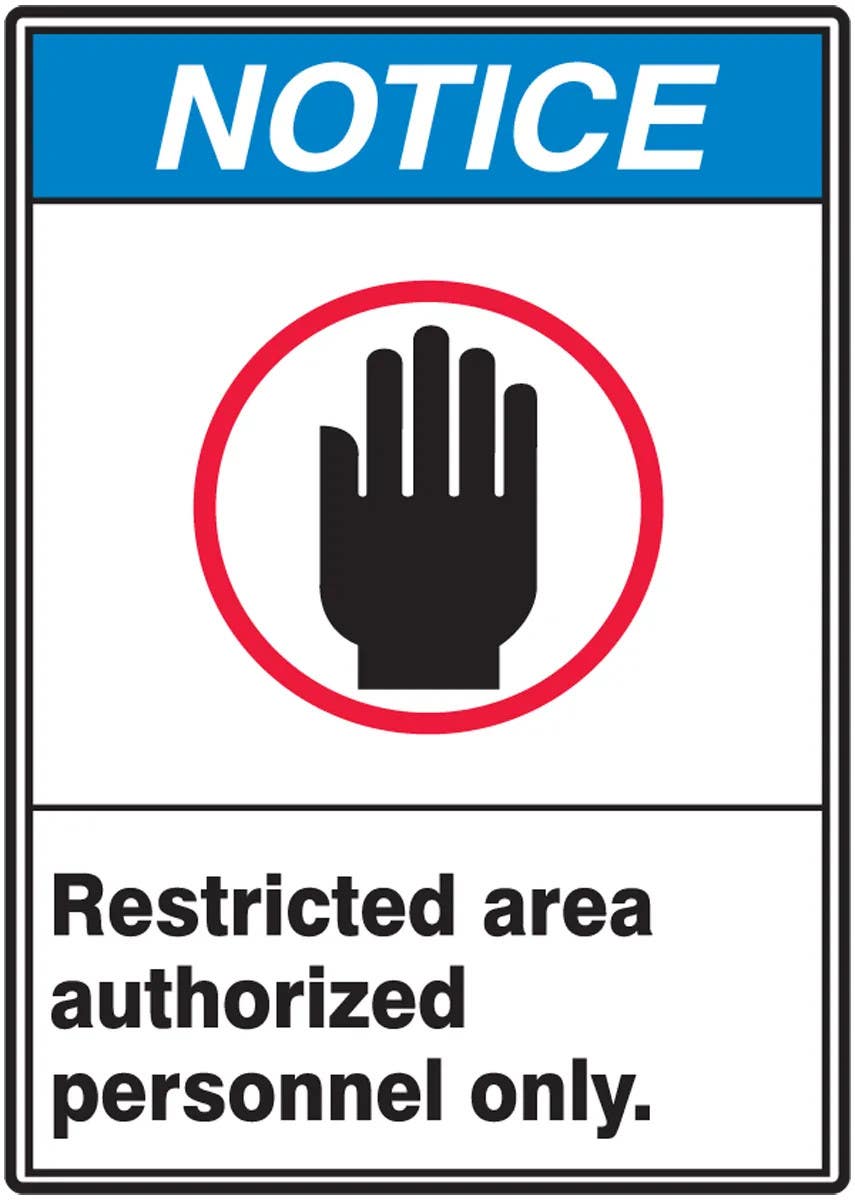 AccuformNMC MRDM806 ANSI Notice Safety Sign, Restricted Area Authorized Personnel Only, 14" H x 10" W