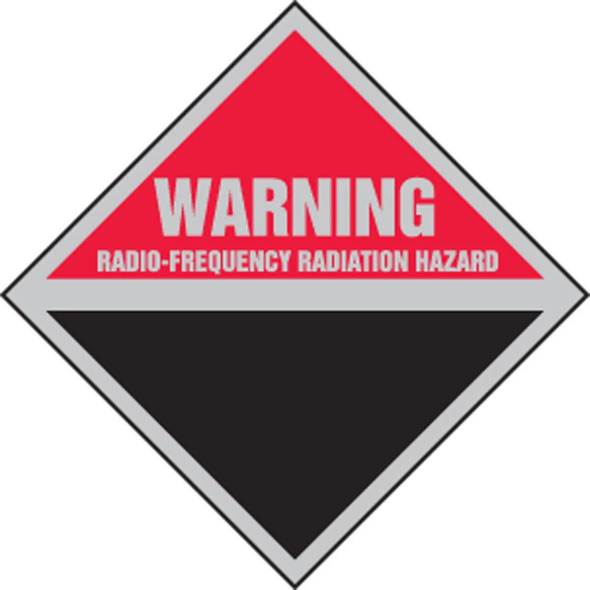 AccuformNMC MRFQ500 Warning Safety Sign, Radio-Frequency Radiation Hazard, 9" x 9"
