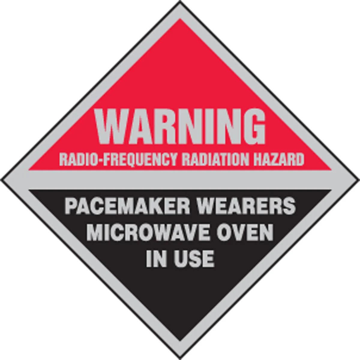 AccuformNMC MRFQ502 Warning Safety Sign, Radio-Frequency Radiation Hazard, Pacemaker Wearers…, 9" x 9"