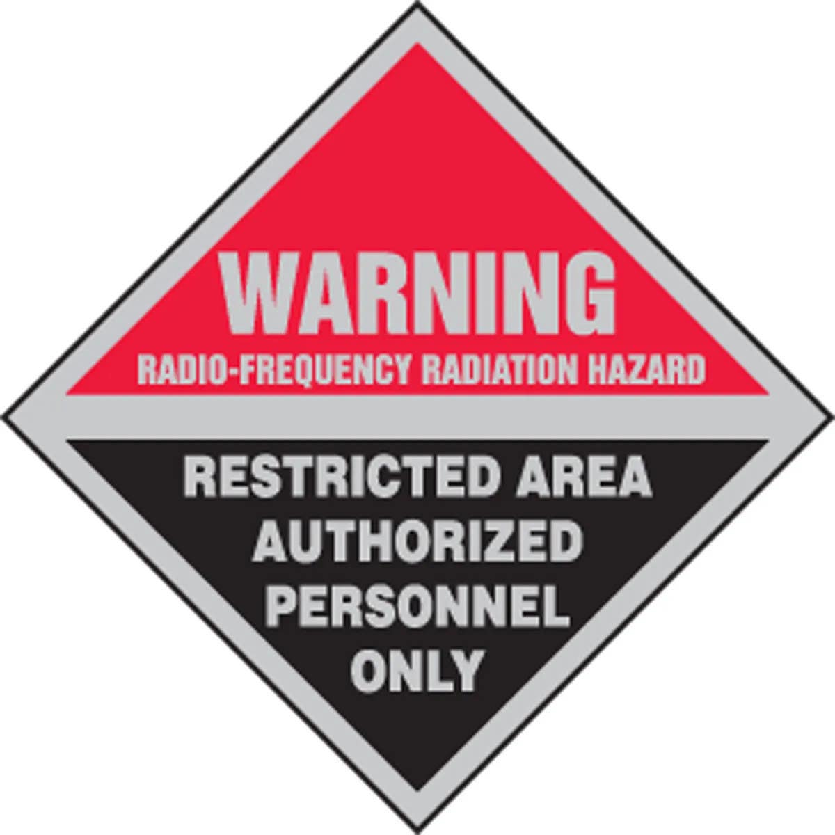 AccuformNMC MRFQ503 Warning Safety Sign, Radio-Frequency Radiation Hazard, Restricted Area…, 9" x 9"