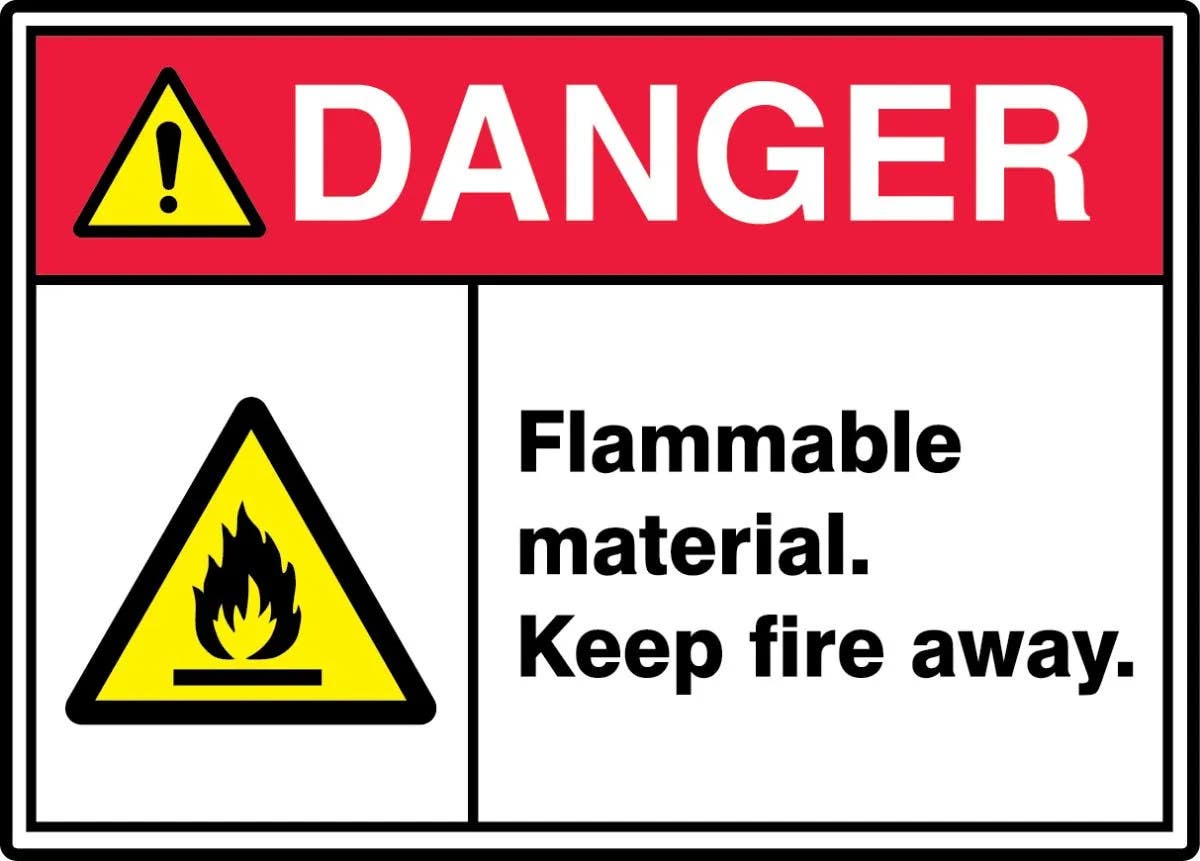 AccuformNMC MRHL00 ANSI ISO Danger Safety Sign, Flammable Material, Keep Fire Away