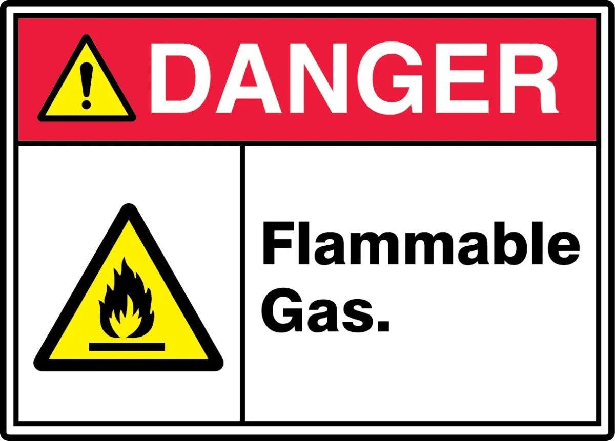 AccuformNMC MRHL10 ANSI ISO Danger Safety Sign, Flammable Gas