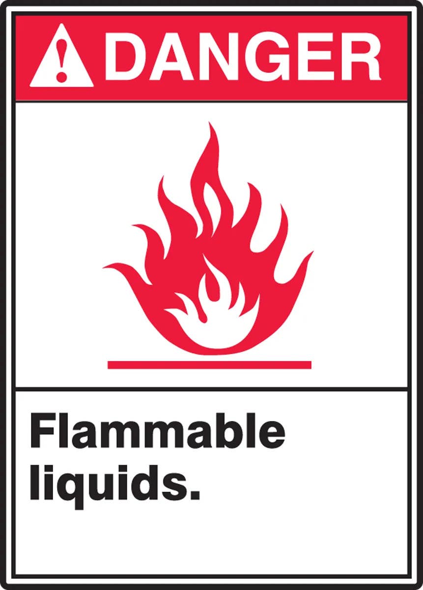 AccuformNMC MRHL13 ANSI Danger Safety Sign, Flammable Liquids