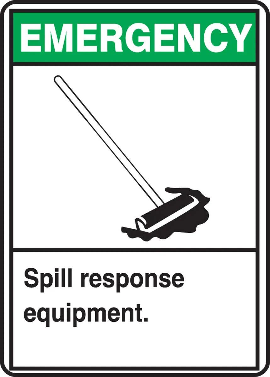 AccuformNMC MRHL90 Emergency Safety Sign, Spill Response Equipment