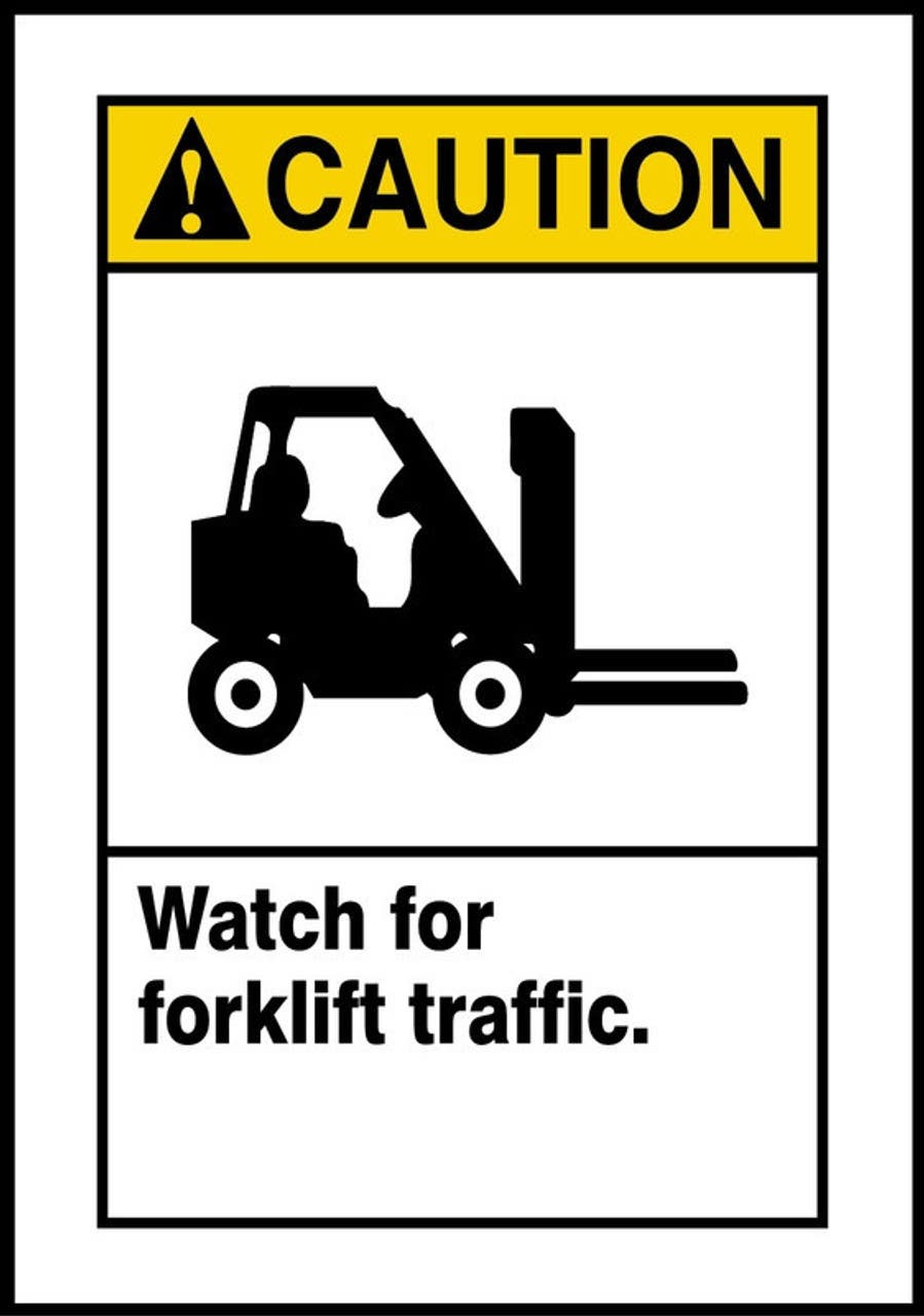 AccuformNMC MRHR60 ANSI Caution Sign, Watch For Forklift Traffic