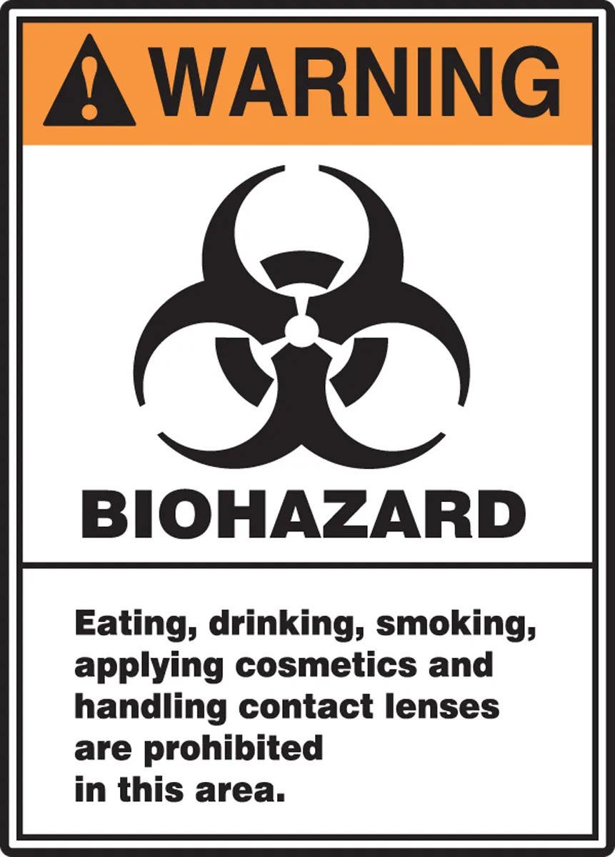 AccuformNMC MRHZ30 ANSI Warning Safety Sign, Biohazard