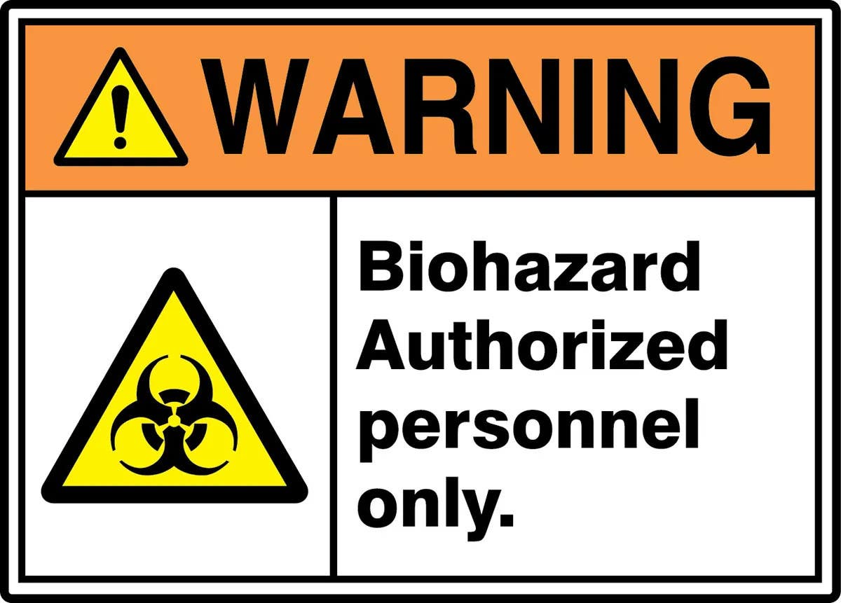 AccuformNMC MRHZ30 ANSI ISO Warning Safety Sign, Biohazard Authorized Personnel Only