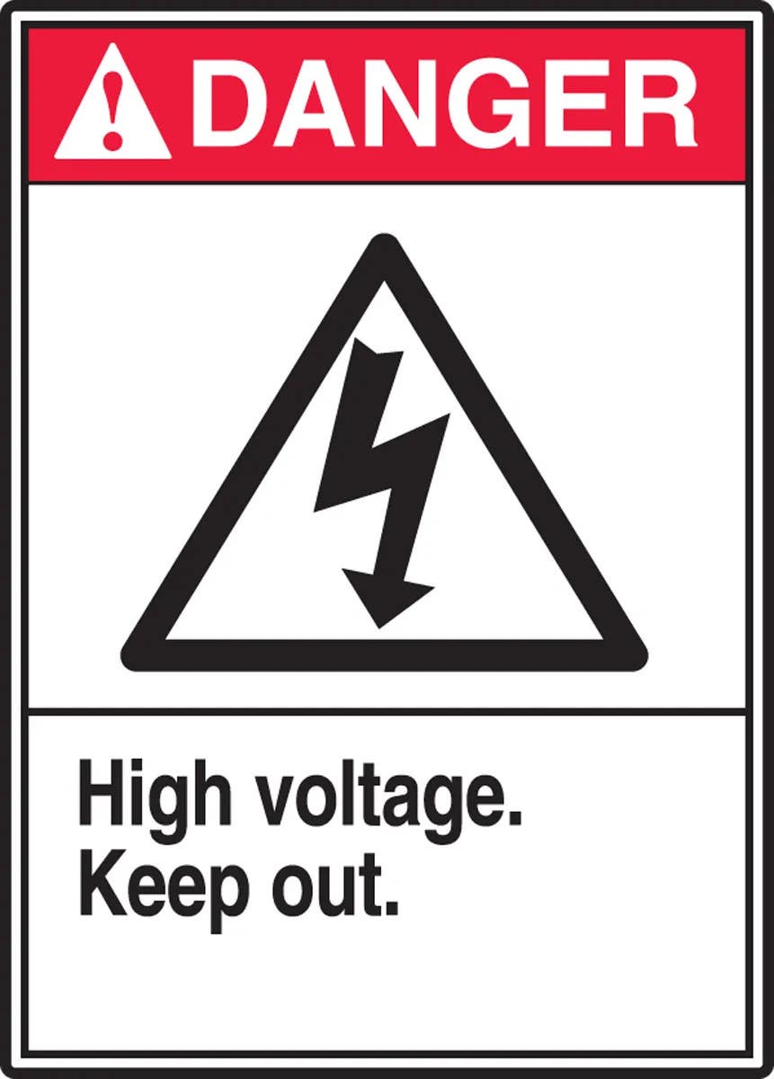 AccuformNMC MRLC1 ANSI Danger Safety Sign, High Voltage, Keep Out
