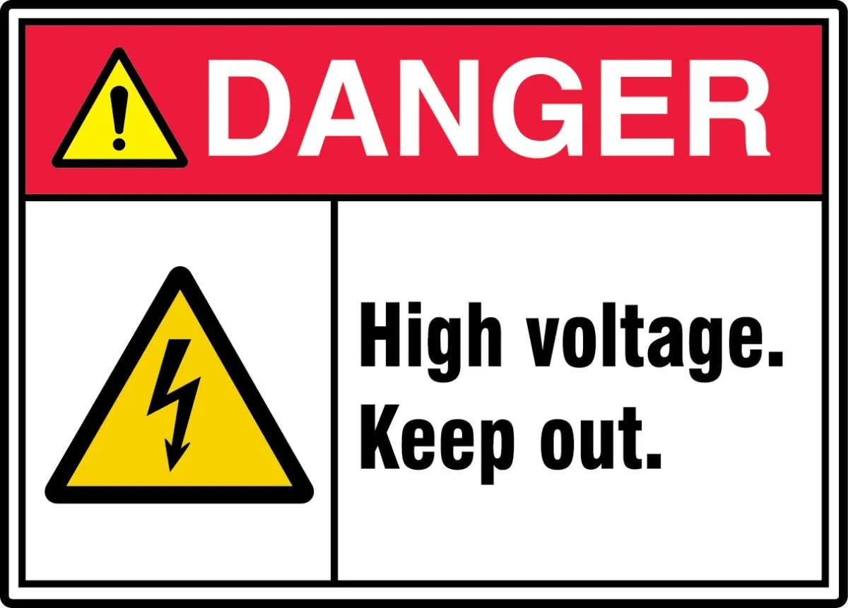 AccuformNMC MRLC11 ANSI ISO Danger Safety Sign, High Voltage, Keep Out
