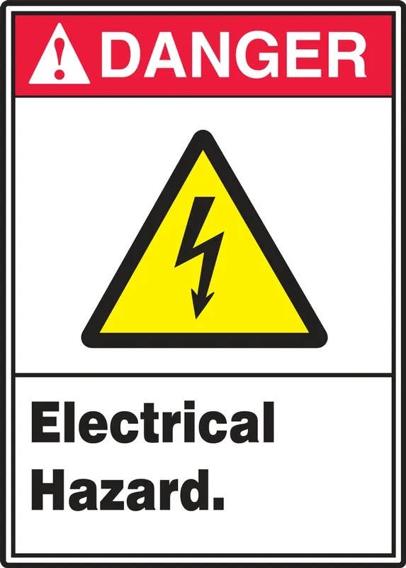 AccuformNMC MRLC117 ANSI Danger Safety Sign, Electrical Hazard, 10" H x 14" W