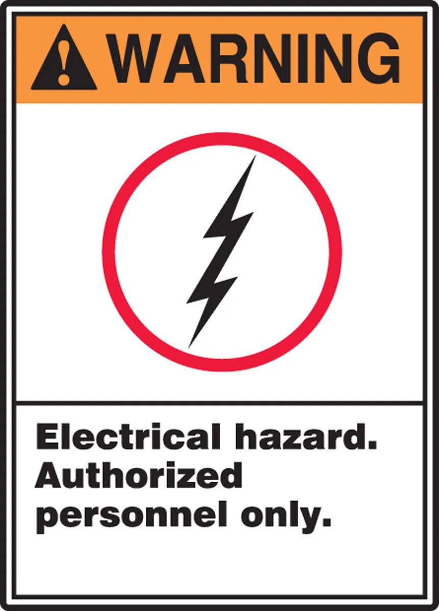 AccuformNMC MRLC30 ANSI Warning Safety Sign, Electrical Hazard, Authorized Personnel Only