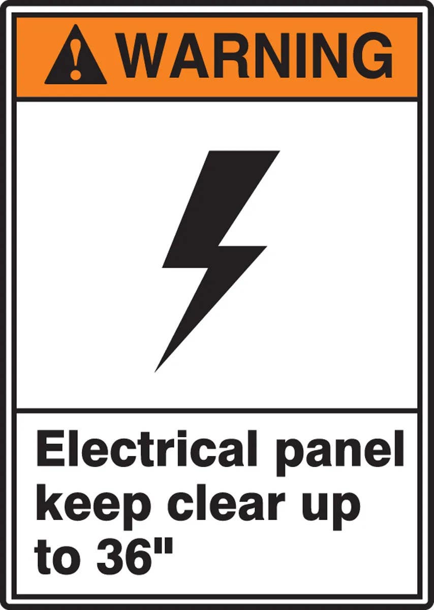 AccuformNMC MRLC305 ANSI Warning Safety Sign, Electrical Panel Keep Clear Up To 36", 14" H x 10" W