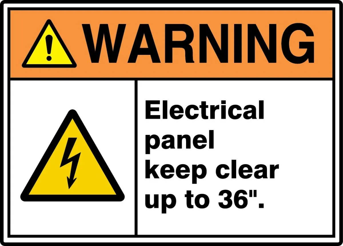 AccuformNMC MRLC30 ANSI ISO Warning Safety Sign, Electrical Panel Keep Clear Up To 36"