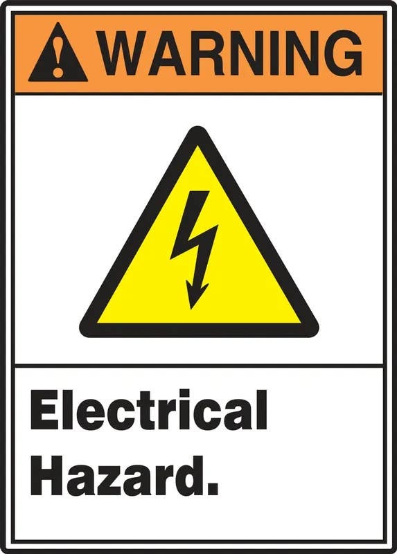AccuformNMC MRLC310 ANSI Warning Safety Sign, Electrical Hazard, 14" H x 10" W