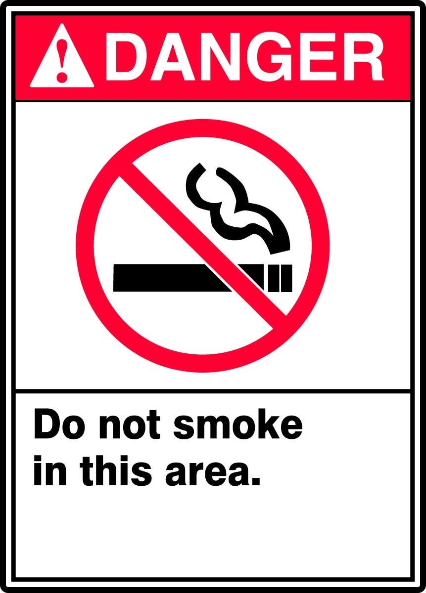 AccuformNMC MRMK00 ANSI Danger Sign, Do Not Smoke In This Area