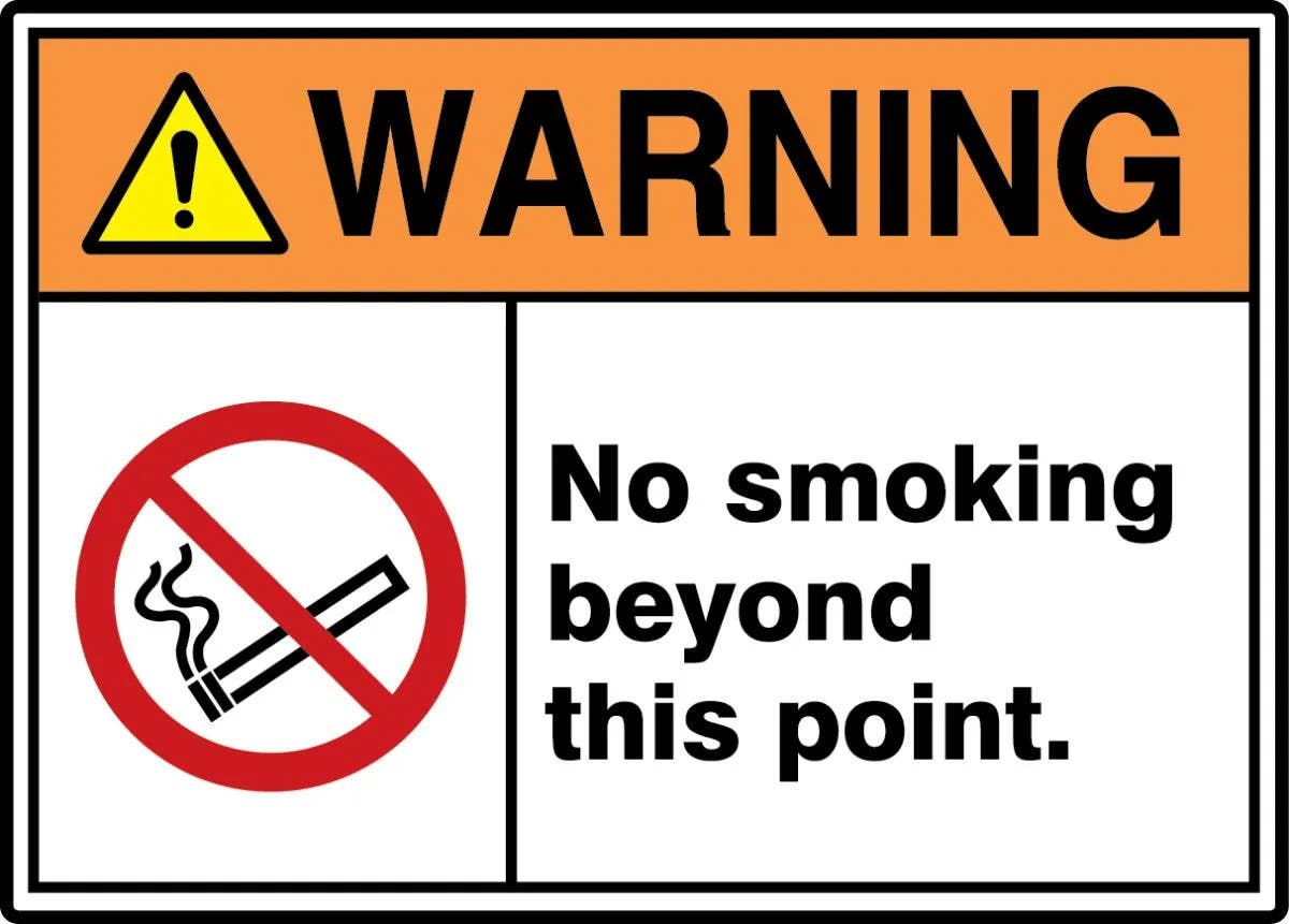 AccuformNMC MRMK3 ANSI ISO Warning Safety Sign, No Smoking Beyond This Point