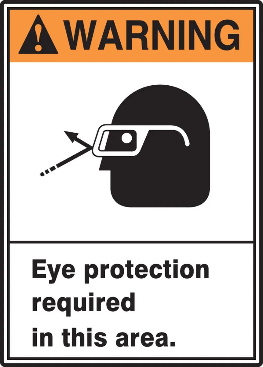 AccuformNMC MRPE30 ANSI Warning Safety Sign, Eye Protection Required In This Area