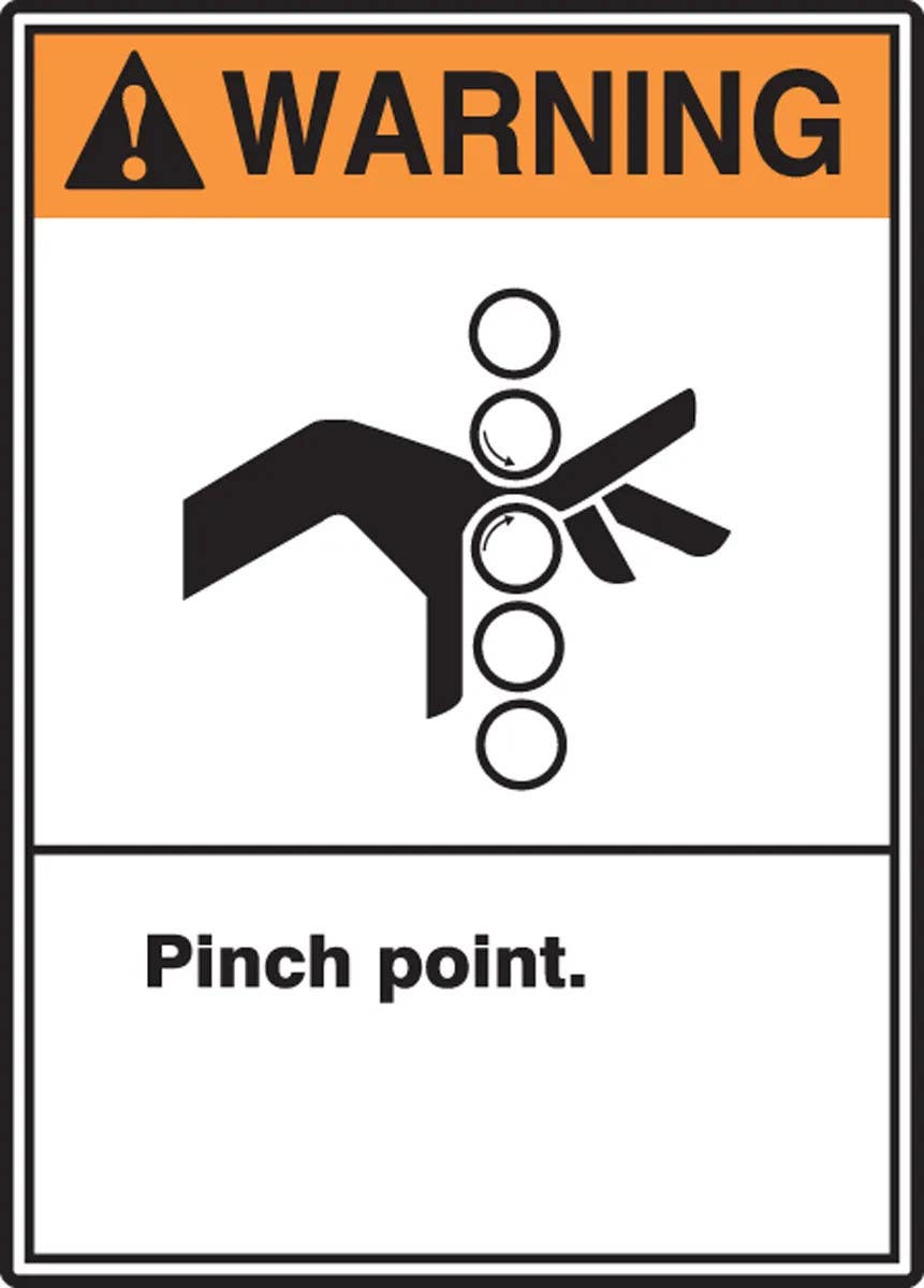 AccuformNMC MRQM30 ANSI Warning Safety Sign, Pinch Point