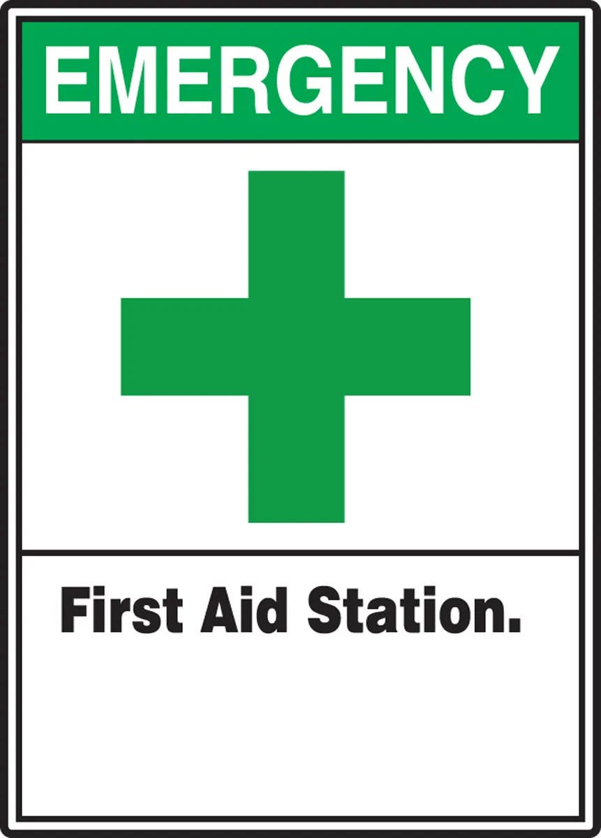 AccuformNMC MRSD90 ANSI Safety Sign, Emergency (Graphic) First Aid Station