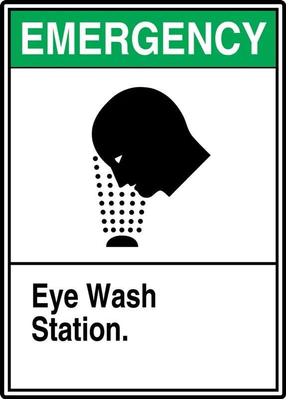 AccuformNMC MRSD90 ANSI Emergency Safety Sign, Eye Wash Station