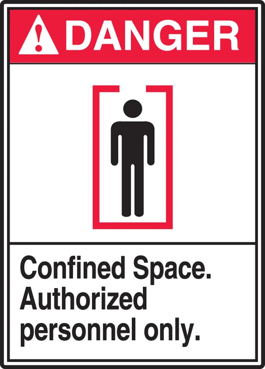 AccuformNMC MRSP10 ANSI Danger Safety Sign, Confined Space, Authorized Personnel Only