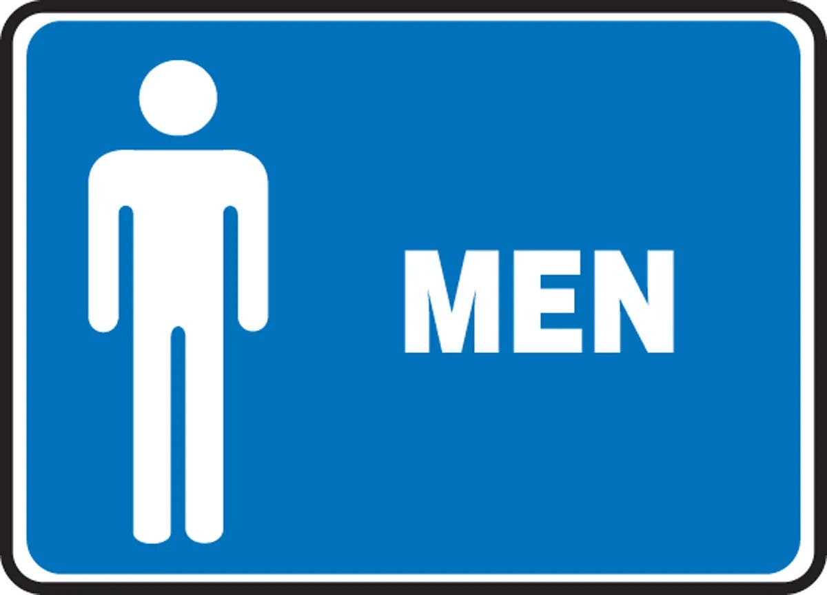 AccuformNMC MRST5 Restroom Sign, Men (Graphic) (Blue Background)