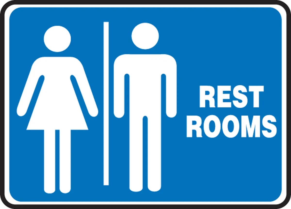 AccuformNMC MRST5 Restrooms Sign, (Men And Women Graphic)