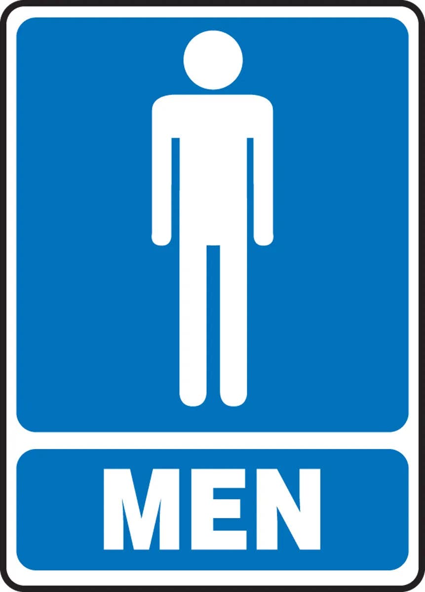 AccuformNMC MRST5 Safety Sign, Men (Graphic) (Blue Background)