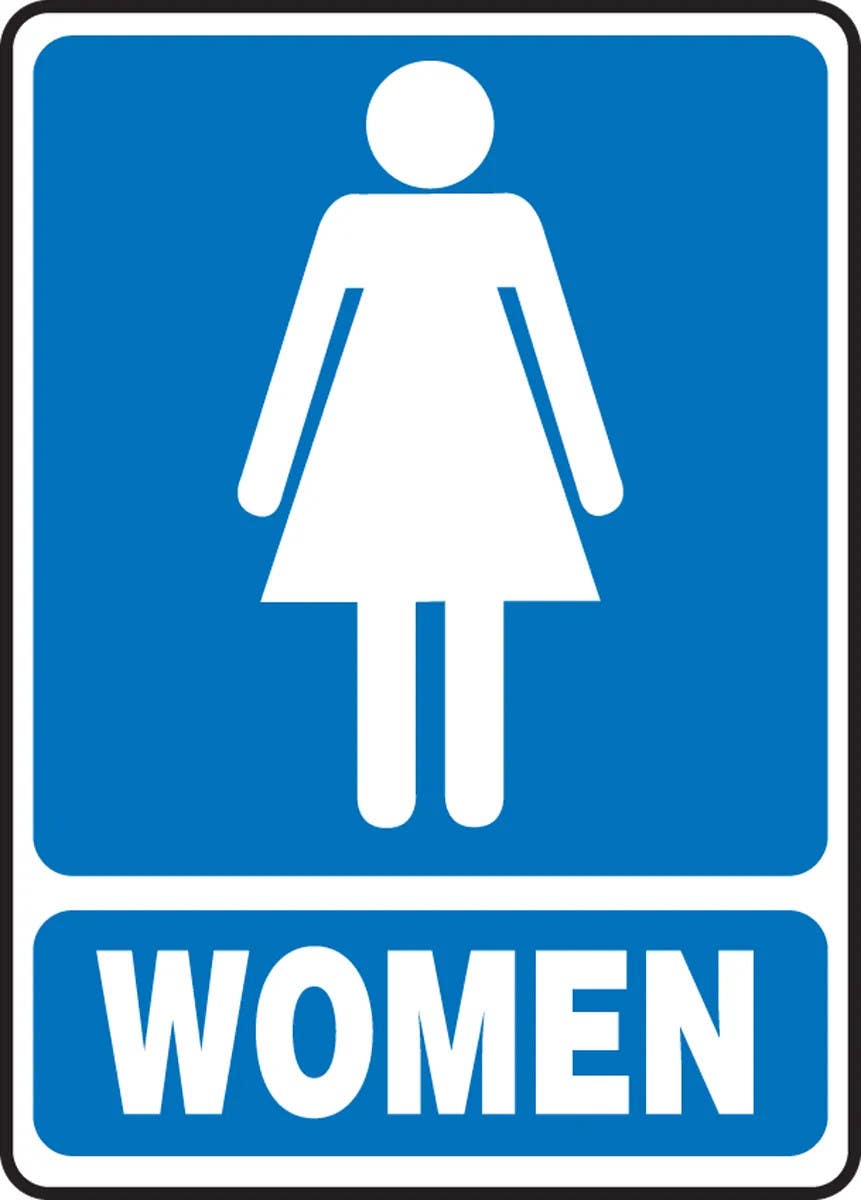 AccuformNMC MRST52 Safety Sign, Women (Graphic) (Blue Background)