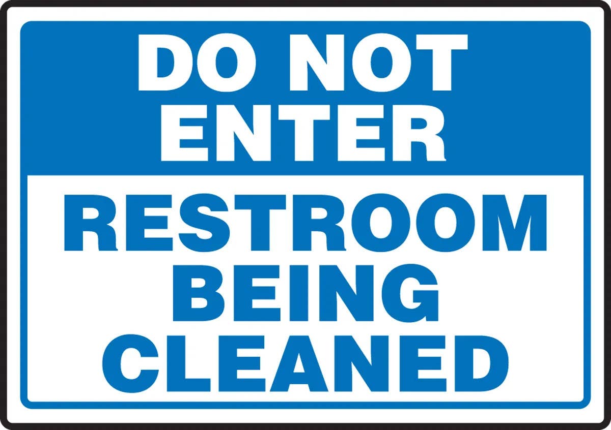 AccuformNMC MRST535 Restroom Sign, Do Not Enter, Restroom Being Cleaned, 10" H x 14" W
