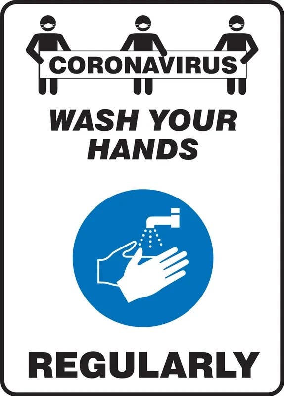 AccuformNMC MRST54 Safety Sign, Coronavirus Wash Your Hands Regularly