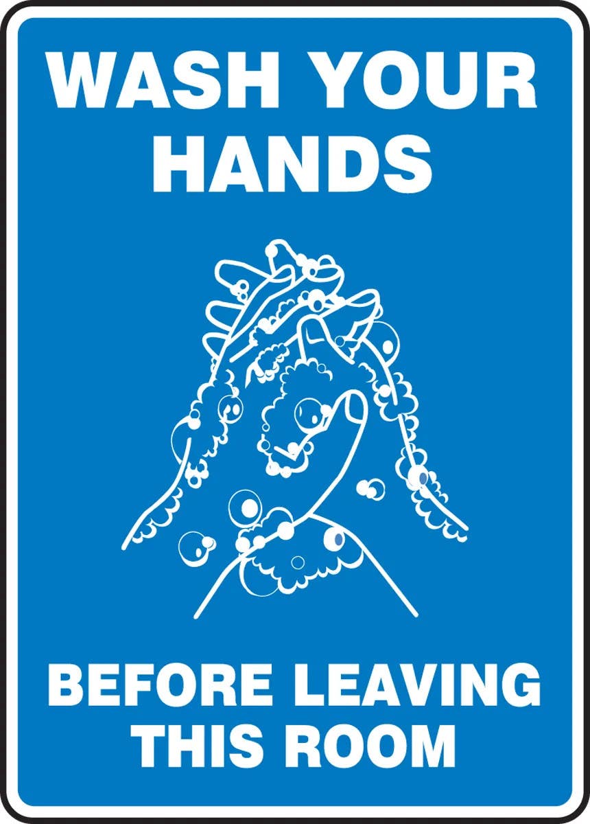 AccuformNMC MRST5 Safety Sign, Wash Your Hands Before Leaving This Room