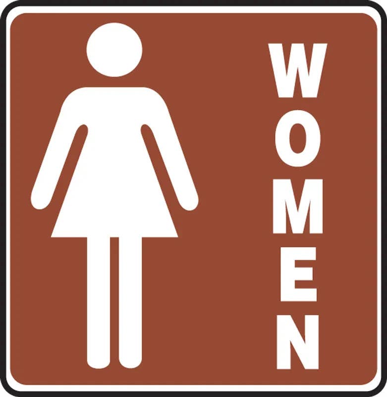 AccuformNMC MRST554 Restroom Sign, Women (Graphic), (Brown Background), 10" x 10"