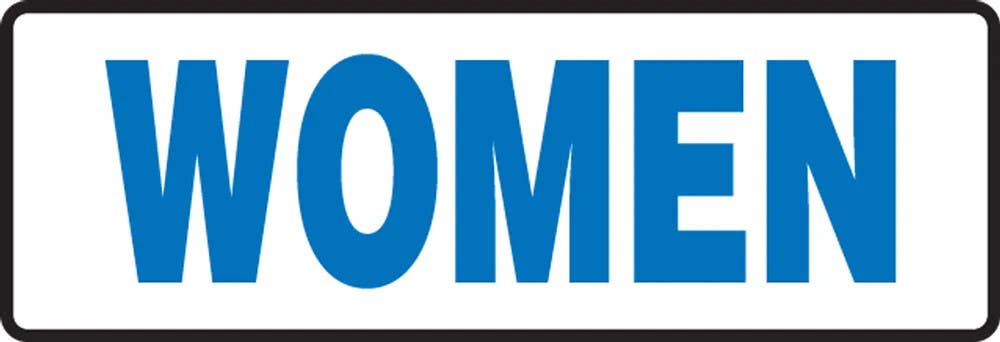 AccuformNMC MRST560 Restroom Sign, Women, 4" H x 12" W