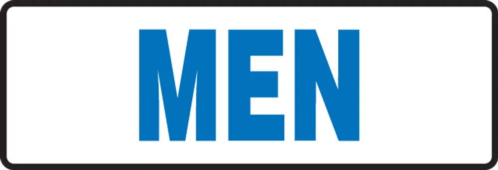 AccuformNMC MRST561 Restroom Sign, Men, 4" H x 12" W