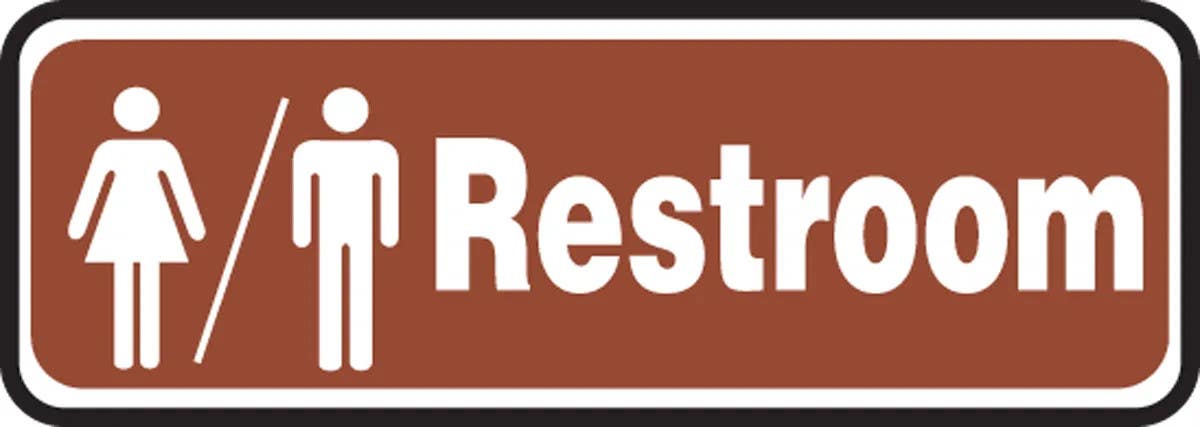 AccuformNMC MRST562 Restroom Sign, Unisex Restroom, 3" H x 10" W