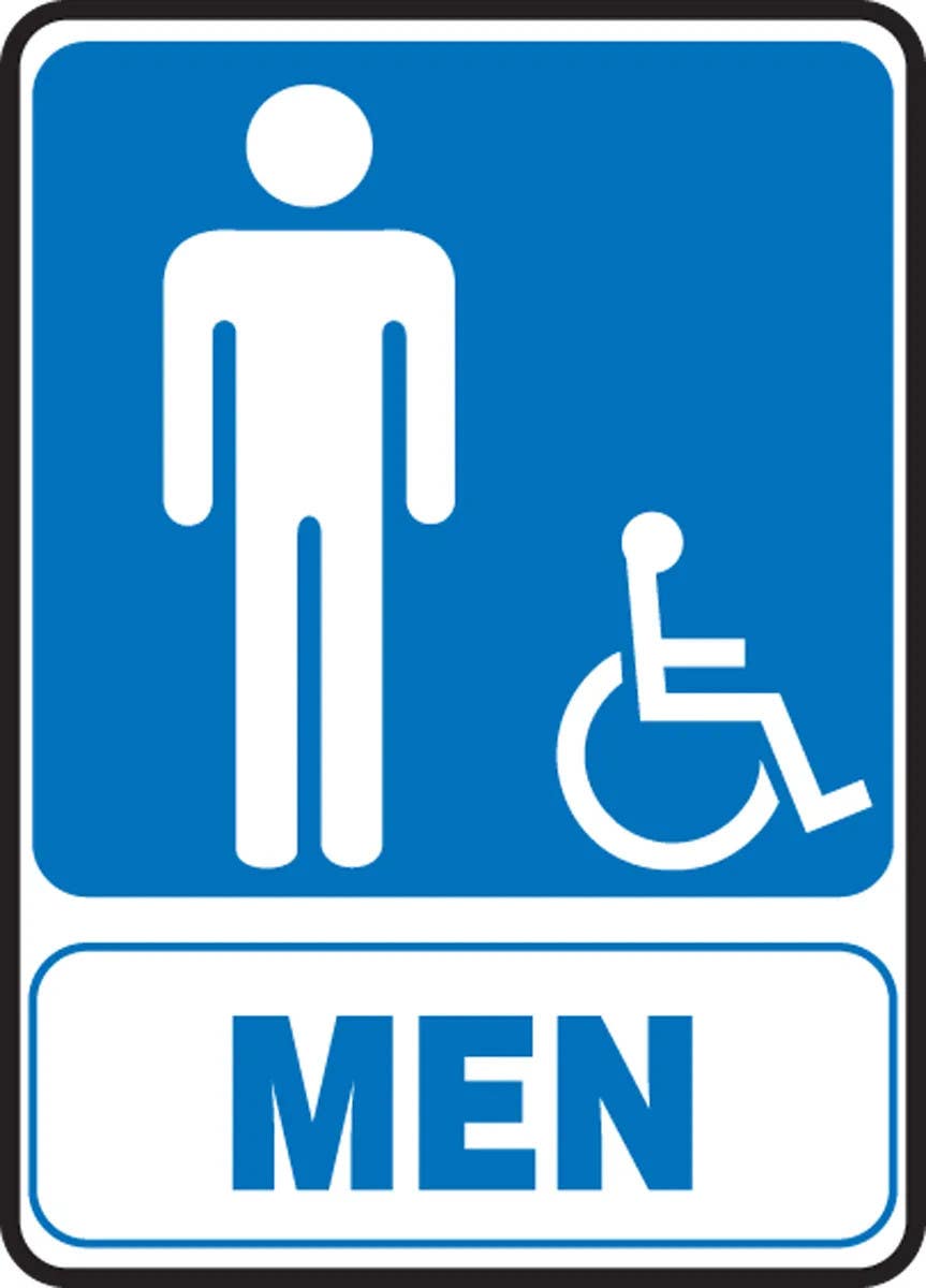 AccuformNMC MRST566 Restroom Sign, Men, 10" H x 7" W