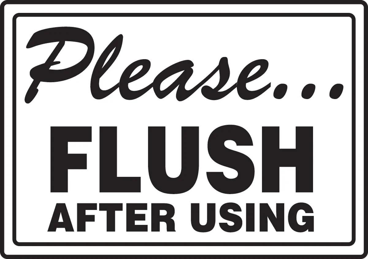 AccuformNMC MRST Restroom Sign, Please Flush After Using