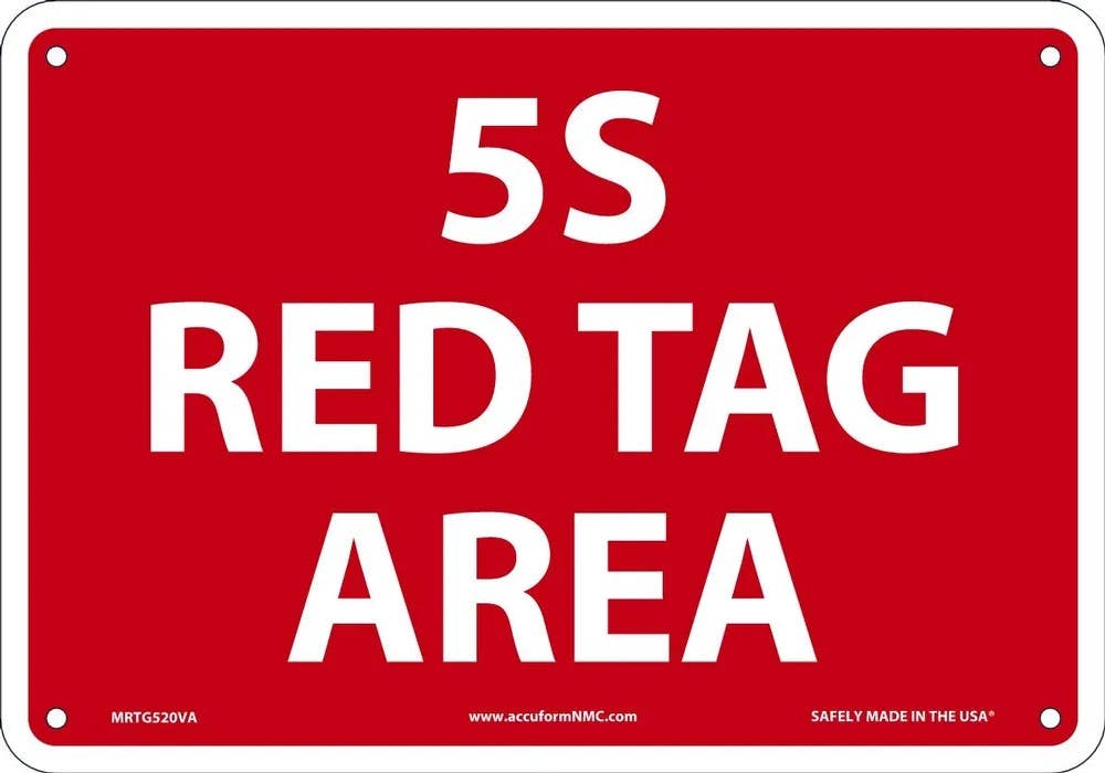 AccuformNMC MRTG52 Red Tag Sign, 5S Red Tag Area