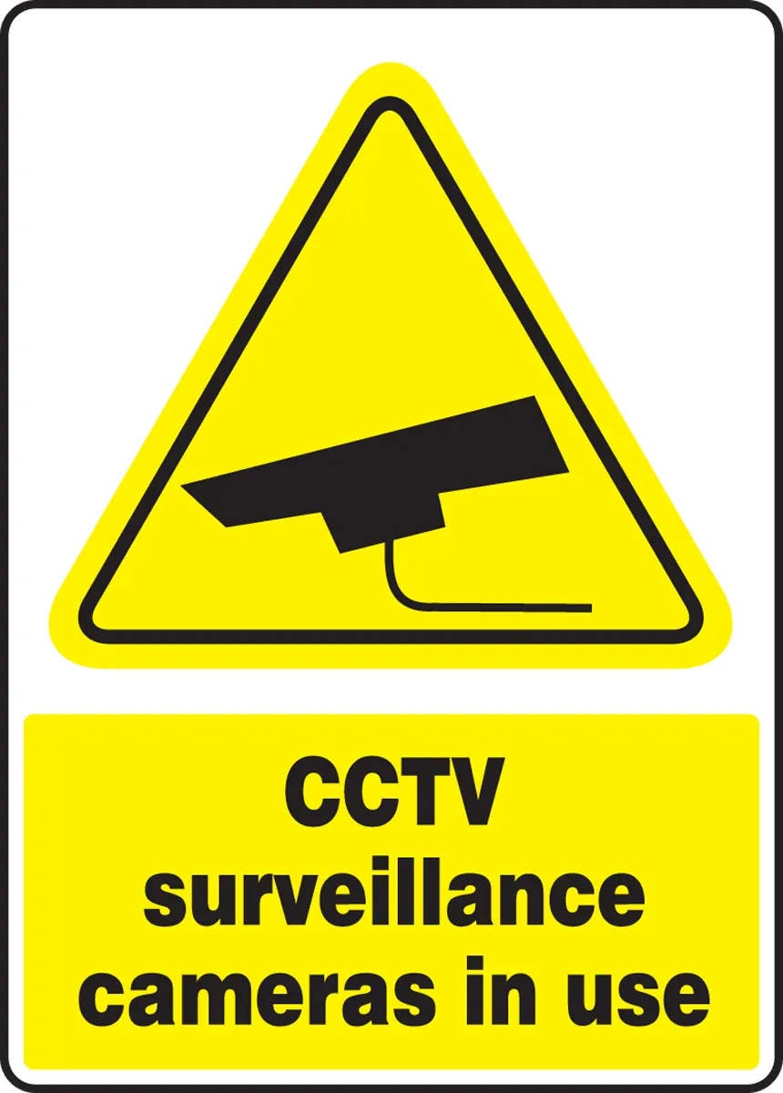 AccuformNMC MSEC59 Safety Sign, CCTV Surveillance Cameras In Use