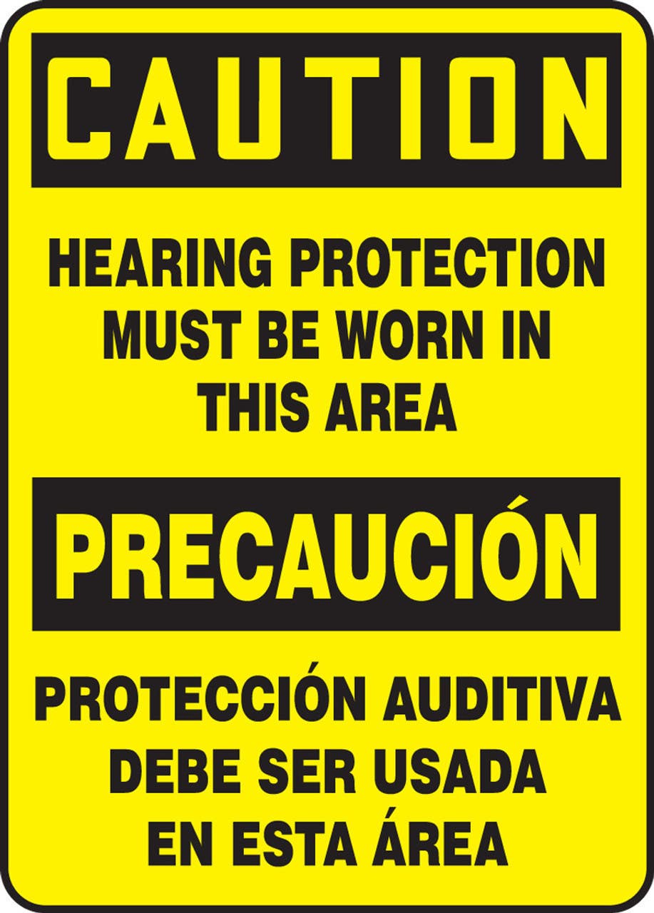 AccuformNMC MSEQ121 Bilingual OSHA Danger Safety Sign, Keep Hands Clear, 14" H x 10" W