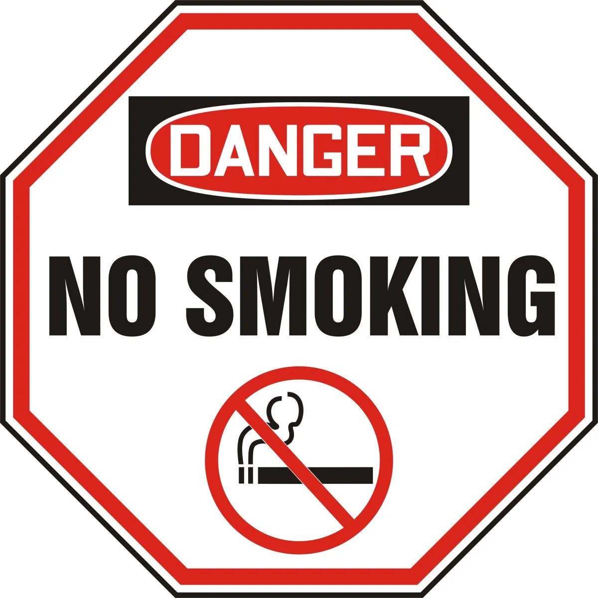 AccuformNMC MSHP1 OSHA Danger Safety Sign, No Smoking, Octagon