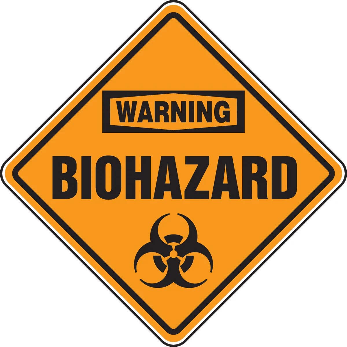 AccuformNMC MSHP3 OSHA Warning Safety Sign, Biohazard, Diamond